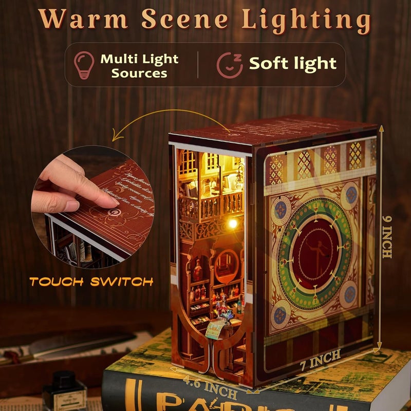 MiniCity Book Nook Kit, DIY Miniature Dollhouse Booknook Kit, 3D Wooden Puzzle Bookend Bookshelf Insert Decor with LED Light for Teens and Adults (Roaring Twenties Speakeasy) - Image 3